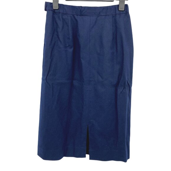Vintage‎ Pendleton Modest Skirt Womens 6 Navy Blue Wool Pleated Lined Pockets - Picture 2 of 9